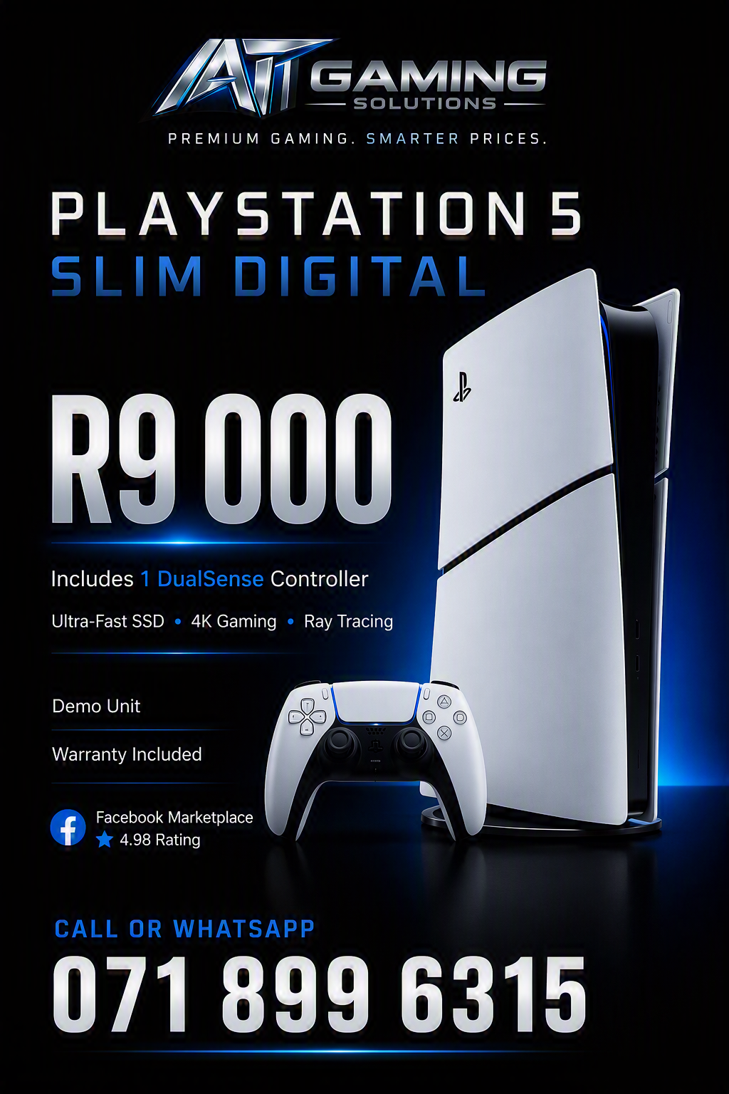 PS5 Slim Digital one controller R9,000 poster